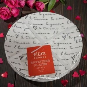 4pc "I Love You" In English Spanish French Appetizer Dessert Plate Set New